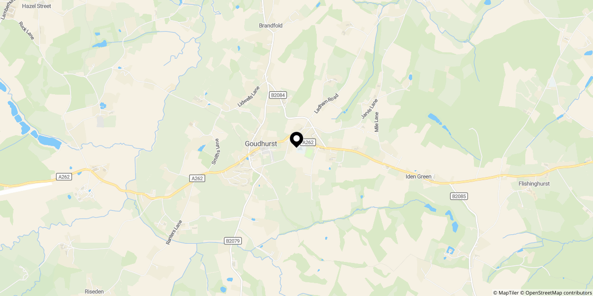 Approximate location of Triggs Oast, Cranbrook Road, Goudhurst, Cranbrook, Kent. TN17  